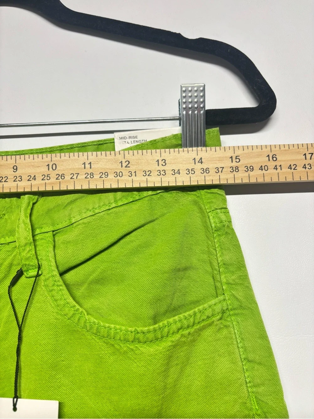 ✨Zara Women’s Mid-Rise Full Length Wide Leg Pants Lime Green Size 2